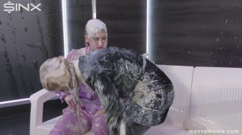 Feisty Blondes' Messy Milkshake Rumble Screencap 56 on sinx.preview.netperv.com