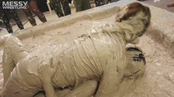 Messy Wrestling: Brunette VS. Black-Haired - Blouse Beauties Bust A Move In The Mud! Topless Toppies ... Screencap 32 on sinx.preview.netperv.com