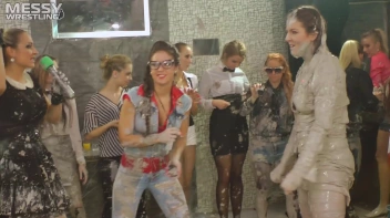 Messy Wrestling: Brunette VS. Black-Haired - Blouse Beauties Bust A Move In The Mud! Topless Toppies ... Screencap 42 on sinx.preview.netperv.com