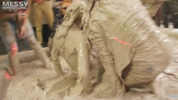 Messy Wrestling: Brunette VS. Black-Haired - Blouse Beauties Bust A Move In The Mud! Topless Toppies ... Screencap 58 on sinx.preview.netperv.com