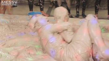 Messy Wrestling: Brunette VS. Black-Haired - Blouse Beauties Bust A Move In The Mud! Topless Toppies ... Screencap 76 on sinx.preview.netperv.com