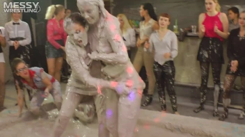 Messy Wrestling: Brunette VS. Black-Haired - Blouse Beauties Bust A Move In The Mud! Topless Toppies ... Screencap 78 on sinx.preview.netperv.com