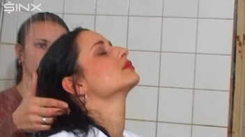 Raven Haired Babes Lather Up Their Hair Screencap 29 on sinx.preview.netperv.com