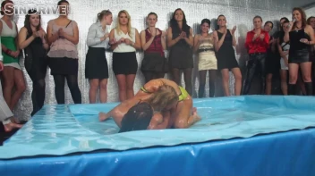 Oily Wrestling: Jenna Lovely vs. Nicole Vice & Erika vs. Tanya Screencap 44 on sinx.preview.netperv.com