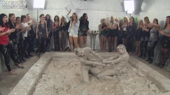 Muddy Wrestling: Satin, Skirts, and Audience Mud Blasted To The Max!  Everyone Gets A Taste! Screencap 89 on sinx.preview.netperv.com