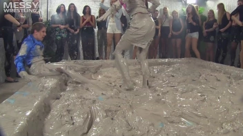 Muddy Wrestling: Satin, Skirts, and Audience Mud Blasted To The Max!  Everyone Gets A Taste! Screencap 10 on sinx.preview.netperv.com