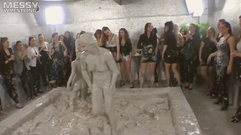 Muddy Wrestling: Satin, Skirts, and Audience Mud Blasted To The Max!  Everyone Gets A Taste! Screencap 109 on sinx.preview.netperv.com