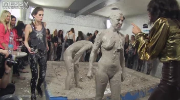 Muddy Wrestling: Satin, Skirts, and Audience Mud Blasted To The Max!  Everyone Gets A Taste! Screencap 113 on sinx.preview.netperv.com