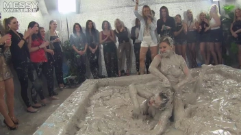 Muddy Wrestling: Satin, Skirts, and Audience Mud Blasted To The Max!  Everyone Gets A Taste! Screencap 33 on sinx.preview.netperv.com