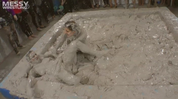 Muddy Wrestling: Satin, Skirts, and Audience Mud Blasted To The Max!  Everyone Gets A Taste! Screencap 53 on sinx.preview.netperv.com