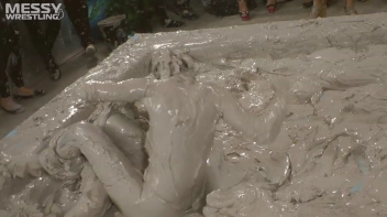 Muddy Wrestling: Satin, Skirts, and Audience Mud Blasted To The Max!  Everyone Gets A Taste! Screencap 56 on sinx.preview.netperv.com