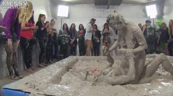 Muddy Wrestling: Satin, Skirts, and Audience Mud Blasted To The Max!  Everyone Gets A Taste! Screencap 66 on sinx.preview.netperv.com