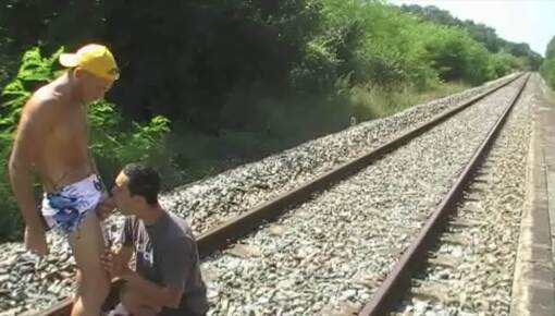 Latest deal - innocent french twink used in exhib rail train outdoor