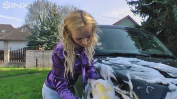 Wet & Messy Car Washing For Playful Blonde Screencap 13 on sinx.preview.netperv.com
