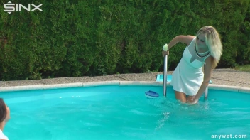 Outdoor Pool Play For Babes In White Dresses Screencap 13 on sinx.preview.netperv.com