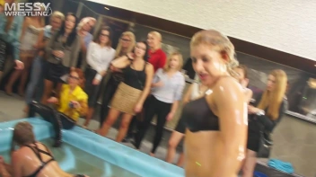 Messy Wrestling: Hip Chicks Get Their Oil Fix - No Stopping Till They Reach The Panties! Screencap 85 on sinx.preview.netperv.com