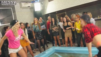 Messy Wrestling: Hip Chicks Get Their Oil Fix - No Stopping Till They Reach The Panties! Screencap 9 on sinx.preview.netperv.com