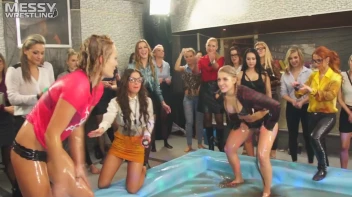 Messy Wrestling: Hip Chicks Get Their Oil Fix - No Stopping Till They Reach The Panties! Screencap 37 on sinx.preview.netperv.com