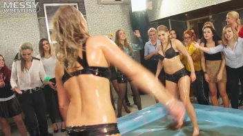 Messy Wrestling: Hip Chicks Get Their Oil Fix - No Stopping Till They Reach The Panties! Screencap 64 on sinx.preview.netperv.com