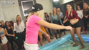 Messy Wrestling: Hip Chicks Get Their Oil Fix - No Stopping Till They Reach The Panties! Screencap 8 on sinx.preview.netperv.com