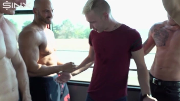 Blonde Twink Enjoys Gay Orgy On A Voyeuristic Bus Screencap 9 on sinx.preview.netperv.com