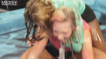 Messy Wrestling: A Double Blast Of Oil From Head To Pantyhose! Screencap 32 on sinx.preview.netperv.com