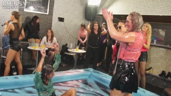 Messy Wrestling: A Double Blast Of Oil From Head To Pantyhose! Screencap 60 on sinx.preview.netperv.com