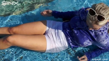 Playful Blonde Gets Drenched Under Water Fountain Screencap 24 on sinx.preview.netperv.com