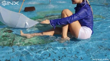 Playful Blonde Gets Drenched Under Water Fountain Screencap 28 on sinx.preview.netperv.com