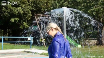 Playful Blonde Gets Drenched Under Water Fountain Screencap 33 on sinx.preview.netperv.com