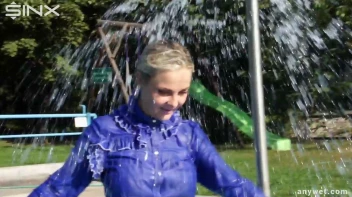 Playful Blonde Gets Drenched Under Water Fountain Screencap 35 on sinx.preview.netperv.com