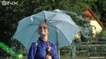 Playful Blonde Gets Drenched Under Water Fountain Screencap 41 on sinx.preview.netperv.com