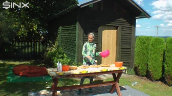 Messy Outdoor Food Fight For Glamour Babes Screencap 1 on sinx.preview.netperv.com