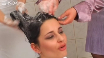 Pretty Girls Enjoy Hair Washing And Lathering Screencap 9 on sinx.preview.netperv.com