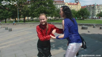 Fountain Fun, Two Cuties Getting Wet And Messy Screencap 33 on sinx.preview.netperv.com