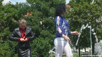 Fountain Fun, Two Cuties Getting Wet And Messy Screencap 7 on sinx.preview.netperv.com
