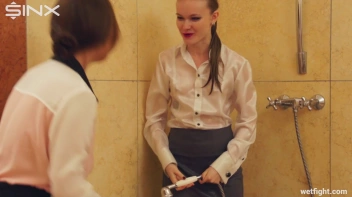 Girl Housemates Fight Clothed In Shower Screencap 5 on sinx.preview.netperv.com