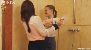 Girl Housemates Fight Clothed In Shower Screencap 6 on sinx.preview.netperv.com