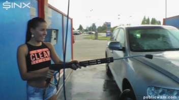 Playful Twins Get Drenched While Washing Car Screencap 8 on sinx.preview.netperv.com