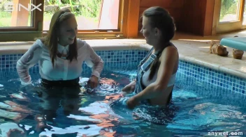 Twins Enjoy A Fully Clothed Splash In The Pool Screencap 22 on sinx.preview.netperv.com