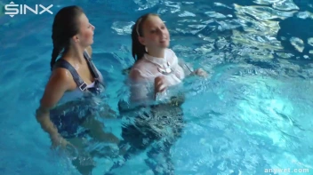 Twins Enjoy A Fully Clothed Splash In The Pool Screencap 30 on sinx.preview.netperv.com