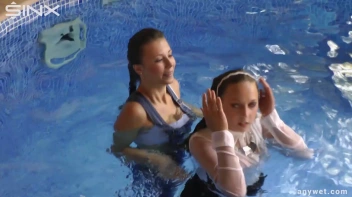 Twins Enjoy A Fully Clothed Splash In The Pool Screencap 31 on sinx.preview.netperv.com