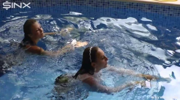 Twins Enjoy A Fully Clothed Splash In The Pool Screencap 32 on sinx.preview.netperv.com