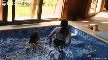 Twins Enjoy A Fully Clothed Splash In The Pool Screencap 33 on sinx.preview.netperv.com