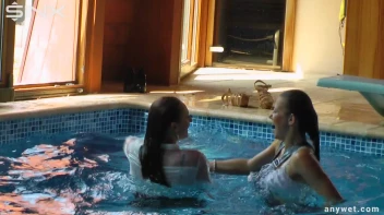 Twins Enjoy A Fully Clothed Splash In The Pool Screencap 41 on sinx.preview.netperv.com
