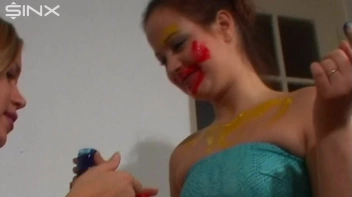 Crazy Girls Paint Their Clothes Together Screencap 4 on sinx.preview.netperv.com