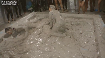 Muddy Wrestling: Satin, Skirts, and Audience Mud Blasted To The Max!  Everyone Gets A Taste! Screencap 22 on sinx.preview.netperv.com