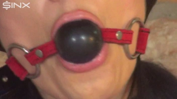 Handcuffed Hottie Drools Down Her Satin Blouse Screencap 1 on sinx.preview.netperv.com