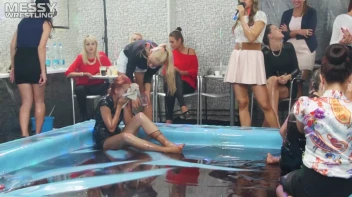 Messy Wrestling: Slop-Happy Mess Freaks Wriggle In The Oil And Rip Some Pantyhose To Shreds! Screencap 16 on sinx.preview.netperv.com