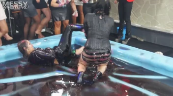 Messy Wrestling: Slop-Happy Mess Freaks Wriggle In The Oil And Rip Some Pantyhose To Shreds! Screencap 65 on sinx.preview.netperv.com